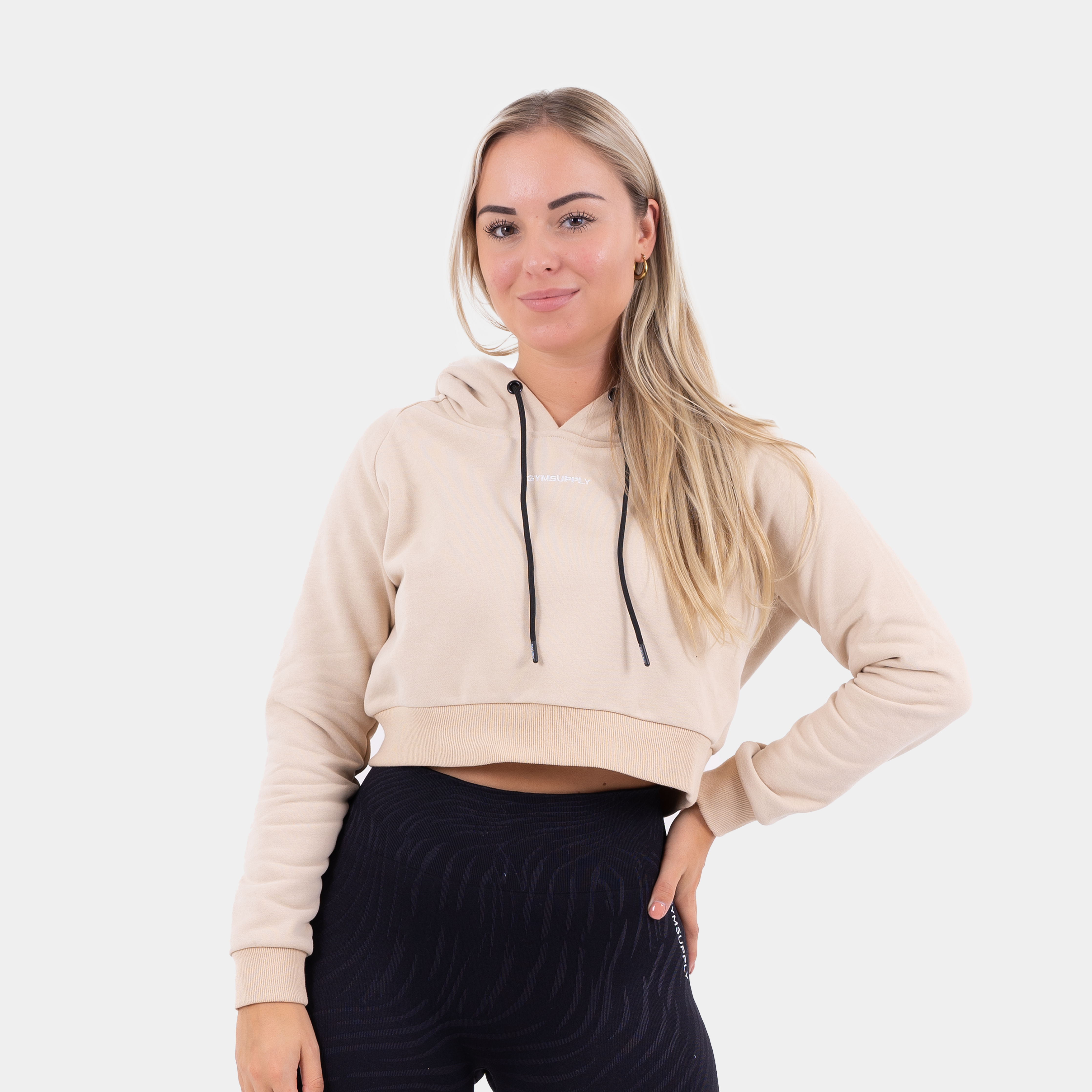 Beige 2024 cropped hoodie